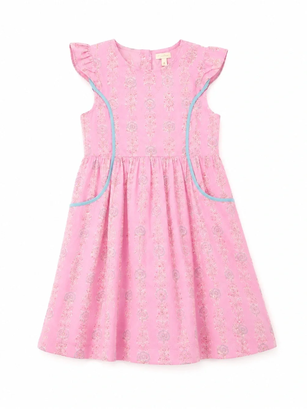 EUCPink Chicken Tunic Floral Flutter-Sleeve Girls' Dress